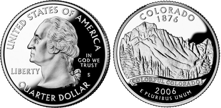 25 центов США "Колорадо" (2006) UNC KM# 384 P   