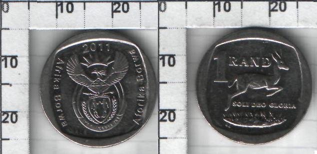 1 ранд "Afrika Borwa - Aforika Borwa" ЮАР (2011) XF KM# 504
