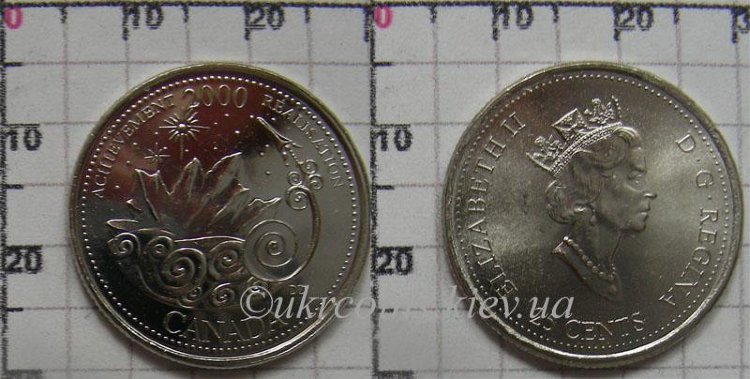 25_cents_canada_2000_achievement_UNC.jpg 25 центов "Достижение" Канада (2000) UNC KM# 381