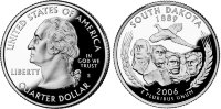 25 центов США "Южная Дакота" (2006) UNC KM# 386 P   