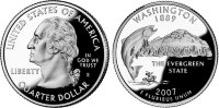 25 центов США "Вашингтон" (2007) UNC KM# 397 P   