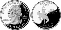 25 центов США "Вайоминг" (2007) UNC KM# 399 P   