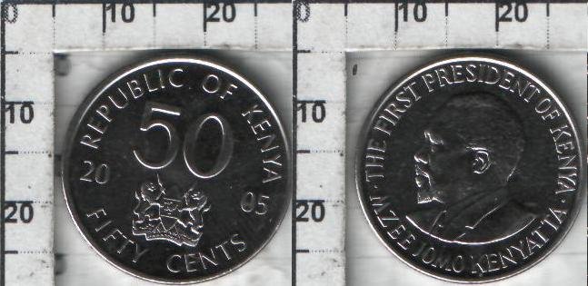 50 центов Кения (2005-2009) UNC KM# 41 