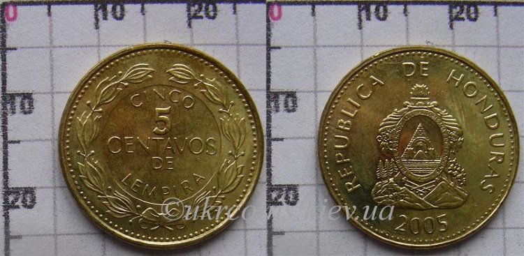 5 центаво Гондурас (1993-1994) UNC KM# 72.3