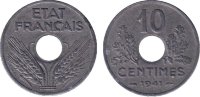 10 сантимов Франция(Vichy French State) (1941-1943) XF KM# 898