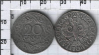 20 грошей (цинк) Польша (1923)  XF Y# 37 