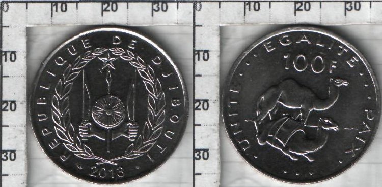 100 франков Джибути (1977-2013) UNC KM# 26