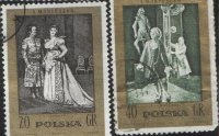 Почтовые марки Польши "Картины S.Moniuszko" (2 штуки) 