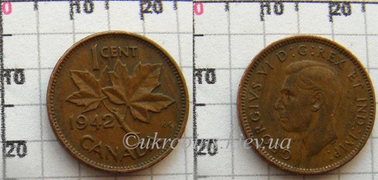 1 цент Канада George VI (1937-1947) XF KM# 32 