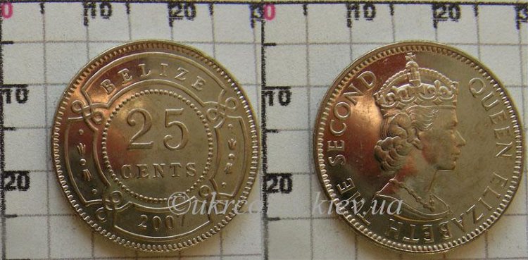 25 центов Белиз (1993-2007) UNC KM# 36