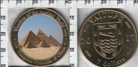 7 долларов "Семь чудес древнего мира-Египетские пирамиды" Остров Ваитупу (2017) UNC KM#NEW