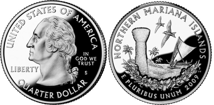 25 центов США "Северные Марианские острова" (2009) UNC KM# 466 P 