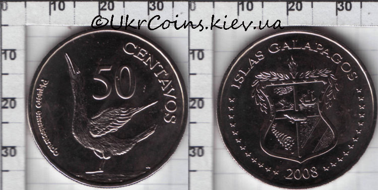 50 центаво Галапагосские острова (2008) UNC KM# NEW