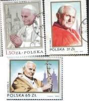 Почтовые марки Польши "Иоанн Павел II " (3 штуки) 