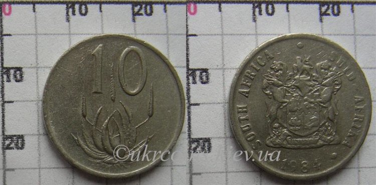 10 центов "SOUTH AFRICA - SUID AFRIKA" Южно-Африканская Республика (1970-1989) XF KM# 85
