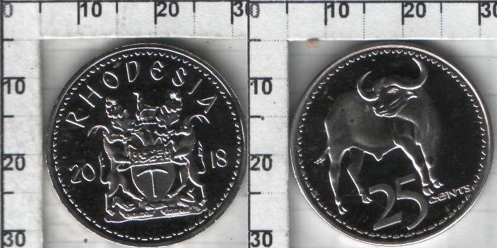 25 центов  Родезия"Буйвол" (2018) UNC KM# NEW