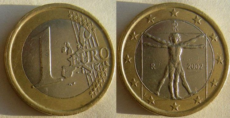 1 евро Италия (2002) VF-XF KM# 216