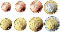 Набор евромонет 1,2,5,10, 20, 50 центов 1,2 евро Ирландия (2002) UNC